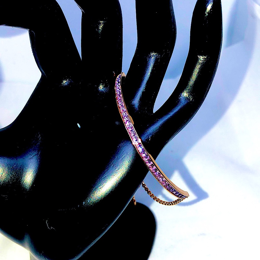 Michael Kors Light purple gold pave slider bracelet - Picture 1 of 4
